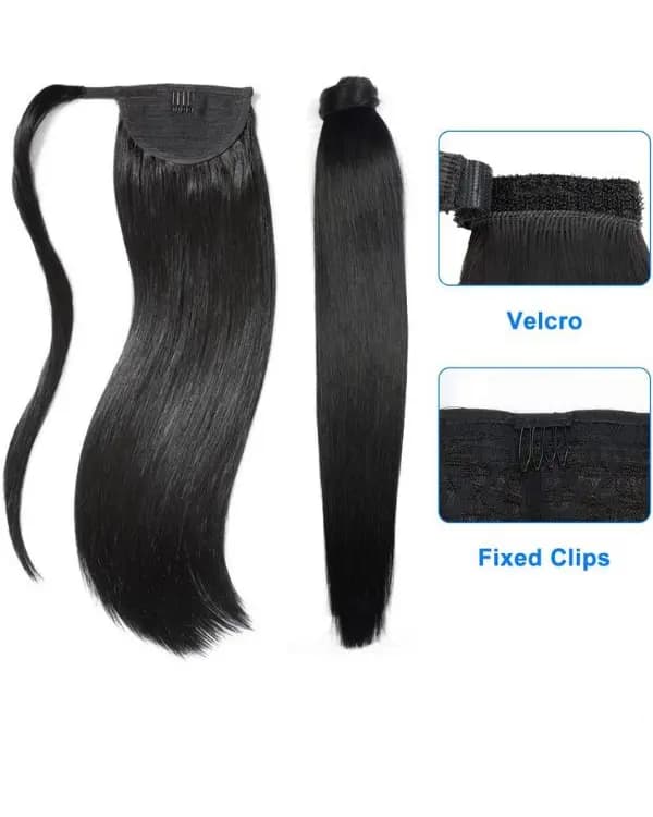 Ponytail Straight Hair Extension | 100% Original Permanent Hair Extensions | 100gm - Ridhaav Hair Studio