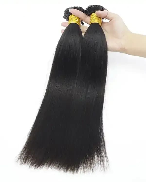 Flat Tip Premium double Drawn straight Hair 100% Original Permanent Hair Extensions | 100gm - Ridhaav Hair Studio