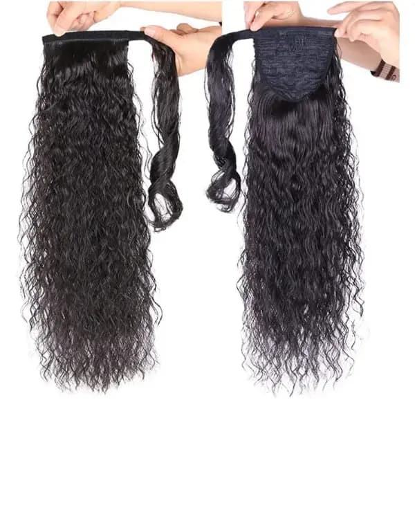 Ponytail Curly Hair Extension | 100% Original Permanent Hair Extensions | 100gm - Ridhaav Hair Studio